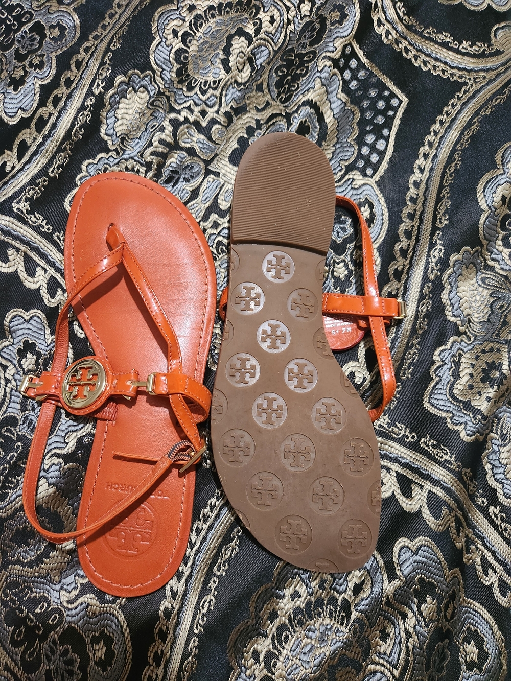 Tory Burch Miller Sandals in Bright Orange - Picture 8 of 8